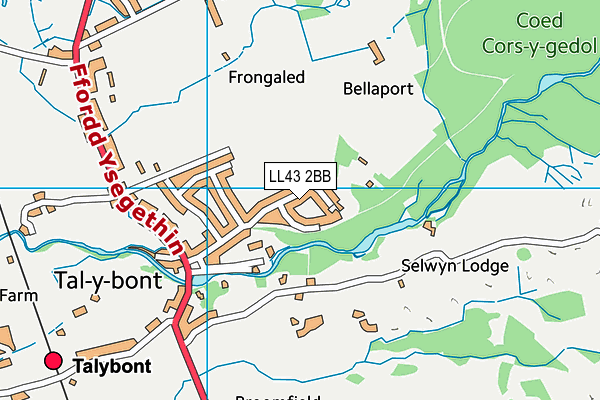 LL43 2BB map - OS VectorMap District (Ordnance Survey)