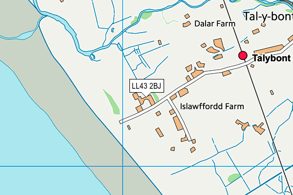 LL43 2BJ map - OS VectorMap District (Ordnance Survey)