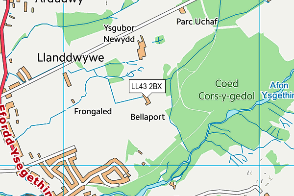 LL43 2BX map - OS VectorMap District (Ordnance Survey)