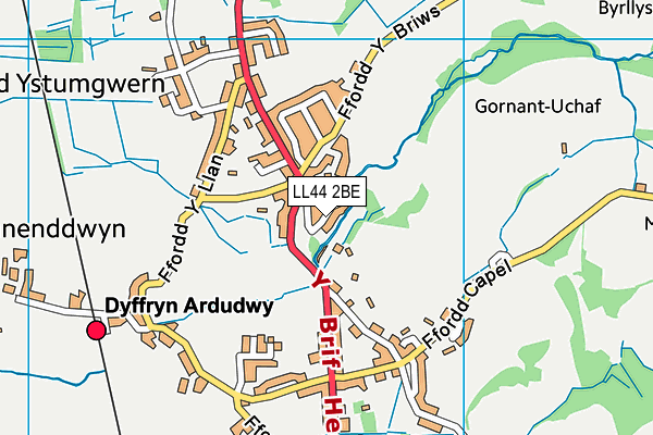 LL44 2BE map - OS VectorMap District (Ordnance Survey)