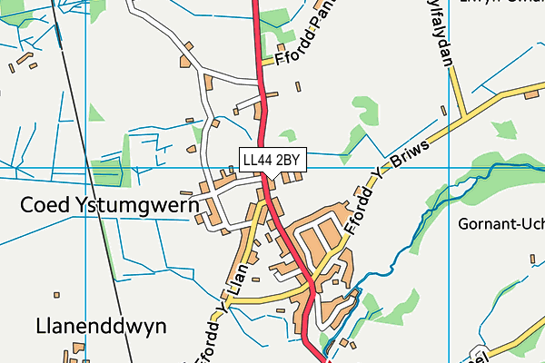 LL44 2BY map - OS VectorMap District (Ordnance Survey)