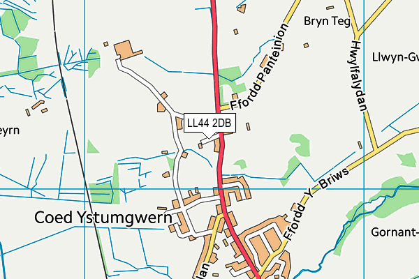 LL44 2DB map - OS VectorMap District (Ordnance Survey)