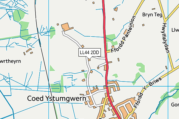 LL44 2DD map - OS VectorMap District (Ordnance Survey)