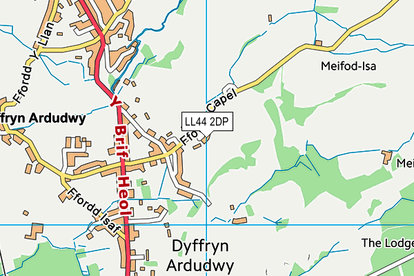 LL44 2DP map - OS VectorMap District (Ordnance Survey)