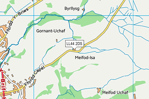 LL44 2DS map - OS VectorMap District (Ordnance Survey)