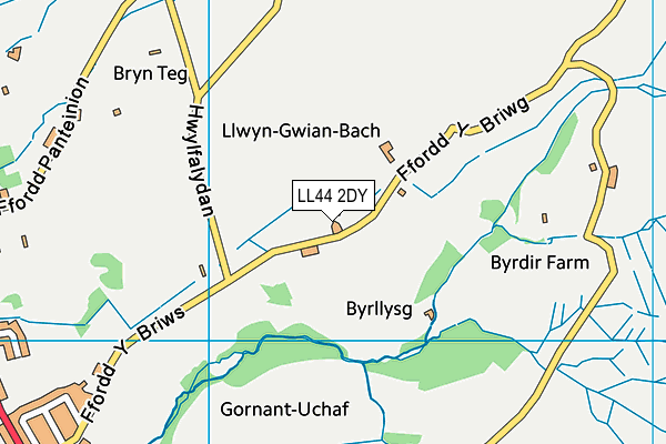 LL44 2DY map - OS VectorMap District (Ordnance Survey)
