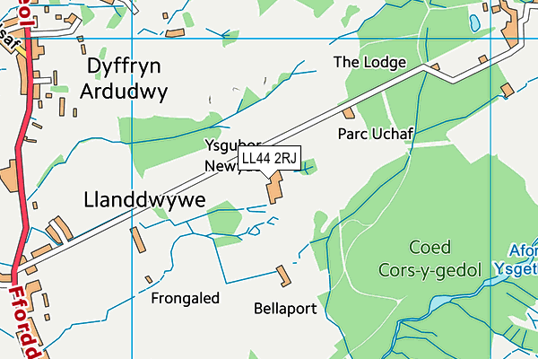 LL44 2RJ map - OS VectorMap District (Ordnance Survey)