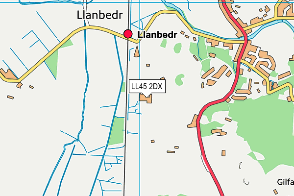LL45 2DX map - OS VectorMap District (Ordnance Survey)