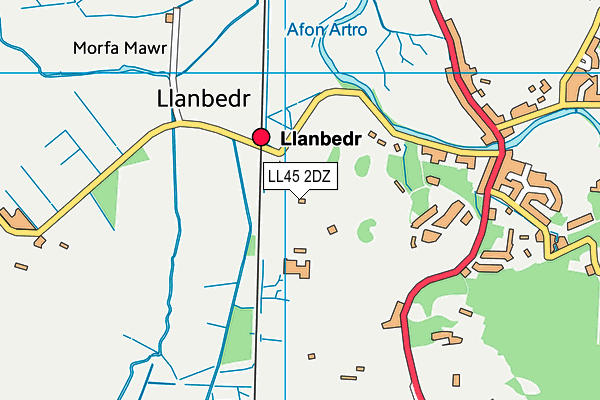LL45 2DZ map - OS VectorMap District (Ordnance Survey)