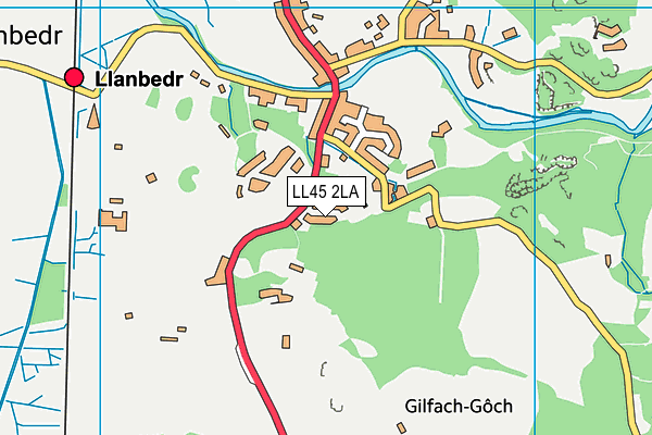 LL45 2LA map - OS VectorMap District (Ordnance Survey)