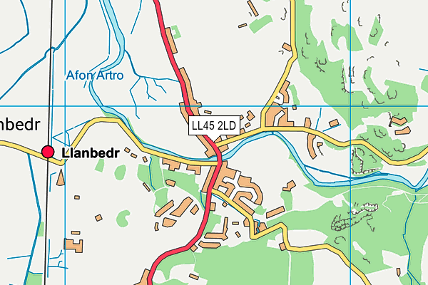 LL45 2LD map - OS VectorMap District (Ordnance Survey)