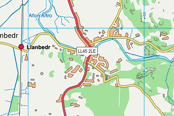 LL45 2LE map - OS VectorMap District (Ordnance Survey)