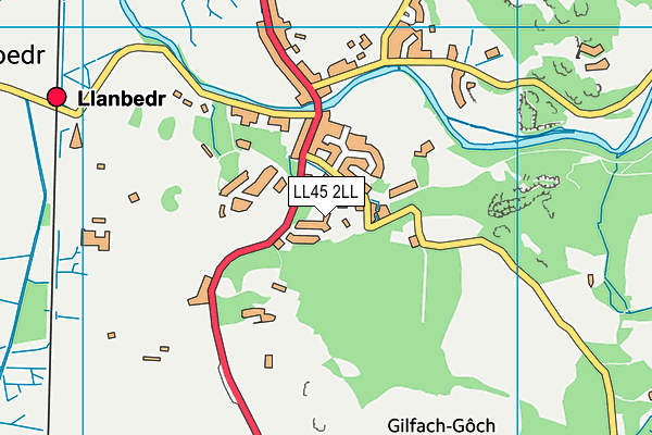 LL45 2LL map - OS VectorMap District (Ordnance Survey)