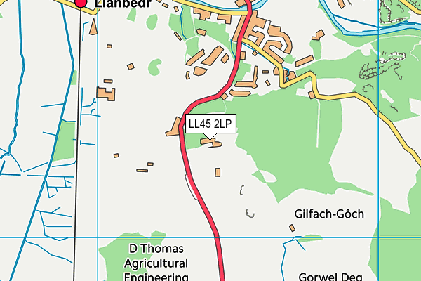 LL45 2LP map - OS VectorMap District (Ordnance Survey)