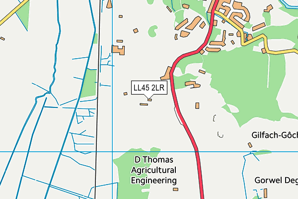 LL45 2LR map - OS VectorMap District (Ordnance Survey)