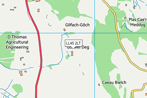 LL45 2LT map - OS VectorMap District (Ordnance Survey)