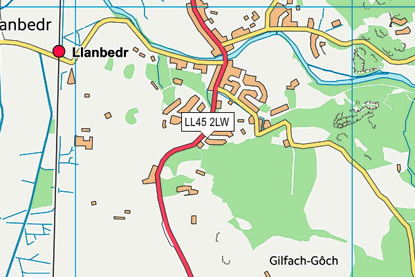 LL45 2LW map - OS VectorMap District (Ordnance Survey)