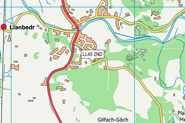LL45 2ND map - OS VectorMap District (Ordnance Survey)