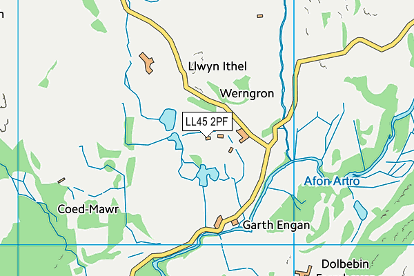 LL45 2PF map - OS VectorMap District (Ordnance Survey)