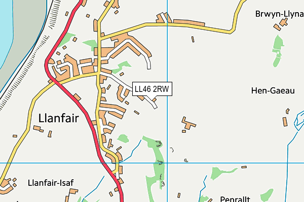 LL46 2RW map - OS VectorMap District (Ordnance Survey)