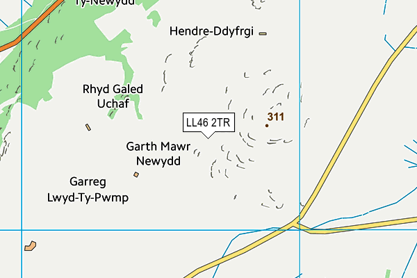 LL46 2TR map - OS VectorMap District (Ordnance Survey)
