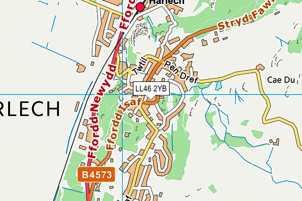 LL46 2YB map - OS VectorMap District (Ordnance Survey)