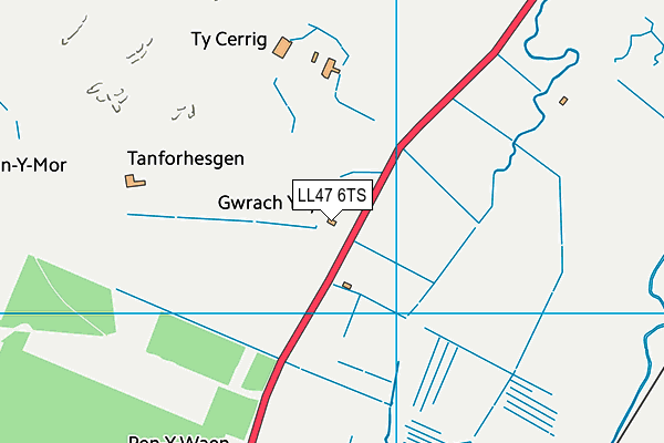 LL47 6TS map - OS VectorMap District (Ordnance Survey)
