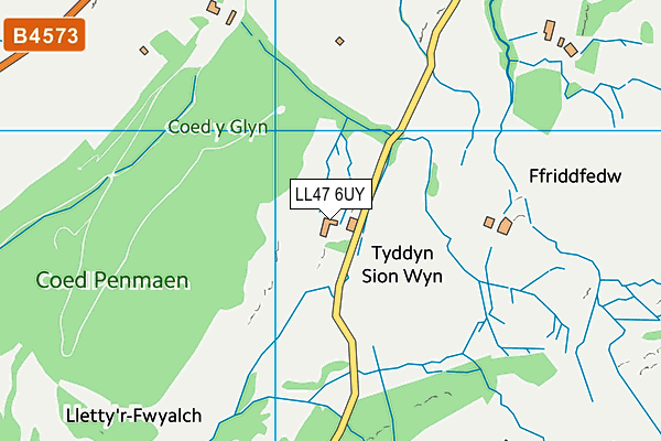 LL47 6UY map - OS VectorMap District (Ordnance Survey)