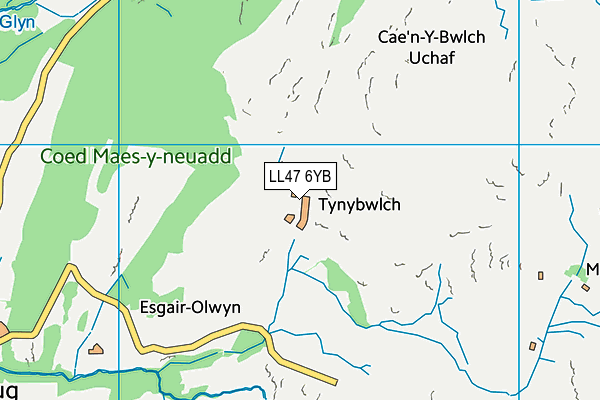 LL47 6YB map - OS VectorMap District (Ordnance Survey)