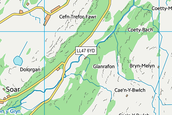 LL47 6YD map - OS VectorMap District (Ordnance Survey)