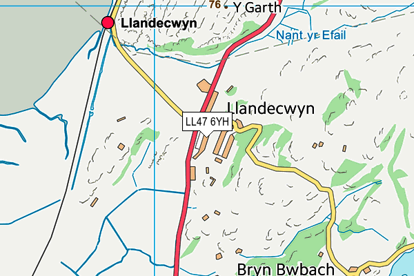 LL47 6YH map - OS VectorMap District (Ordnance Survey)