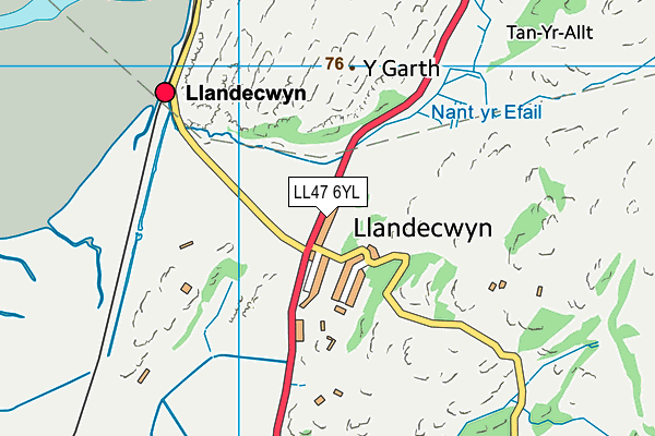 LL47 6YL map - OS VectorMap District (Ordnance Survey)