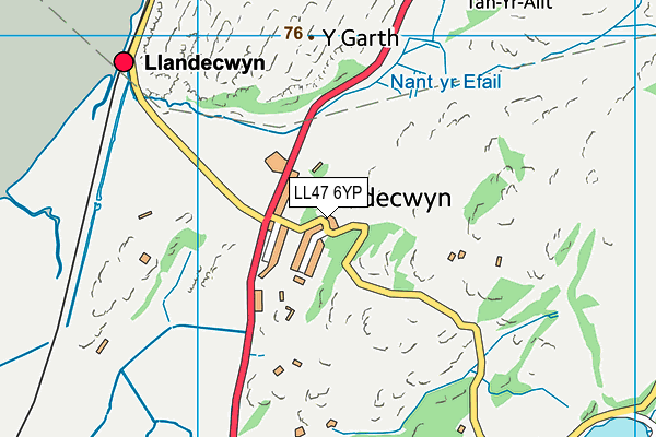 LL47 6YP map - OS VectorMap District (Ordnance Survey)