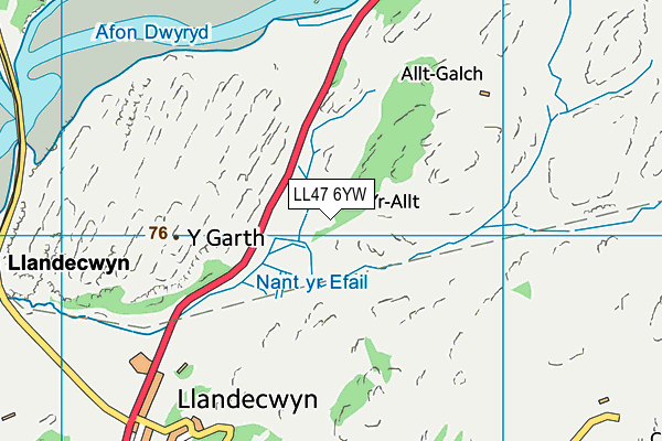 LL47 6YW map - OS VectorMap District (Ordnance Survey)