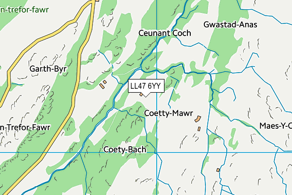 LL47 6YY map - OS VectorMap District (Ordnance Survey)