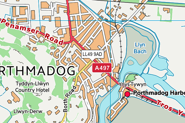 LL49 9AD map - OS VectorMap District (Ordnance Survey)