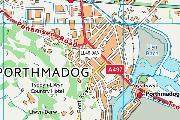 LL49 9AN map - OS VectorMap District (Ordnance Survey)