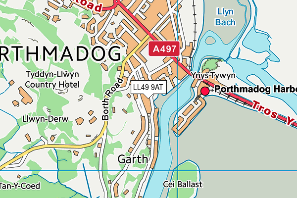 LL49 9AT map - OS VectorMap District (Ordnance Survey)