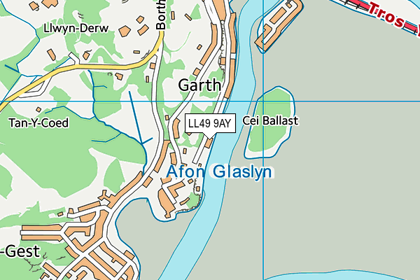 LL49 9AY map - OS VectorMap District (Ordnance Survey)