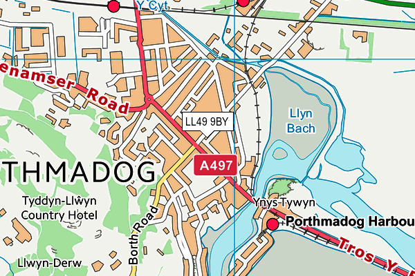 LL49 9BY map - OS VectorMap District (Ordnance Survey)