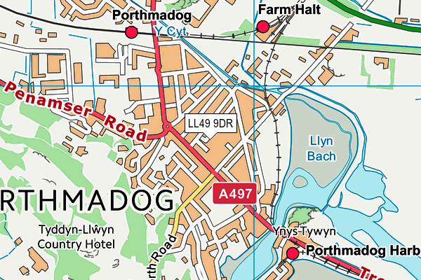 LL49 9DR map - OS VectorMap District (Ordnance Survey)