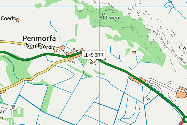 LL49 9RR map - OS VectorMap District (Ordnance Survey)