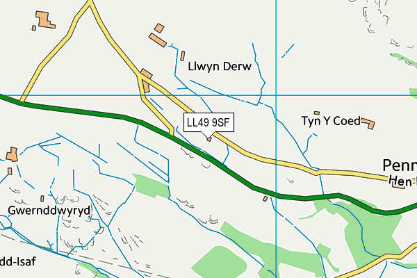 LL49 9SF map - OS VectorMap District (Ordnance Survey)