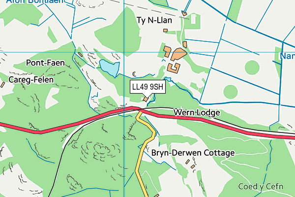 LL49 9SH map - OS VectorMap District (Ordnance Survey)