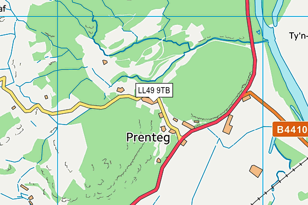 LL49 9TB map - OS VectorMap District (Ordnance Survey)
