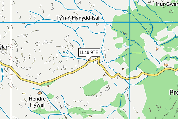 LL49 9TE map - OS VectorMap District (Ordnance Survey)