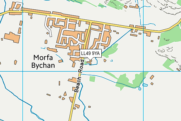 LL49 9YA map - OS VectorMap District (Ordnance Survey)
