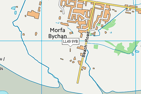 LL49 9YB map - OS VectorMap District (Ordnance Survey)