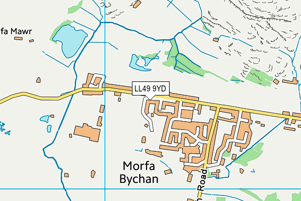 LL49 9YD map - OS VectorMap District (Ordnance Survey)