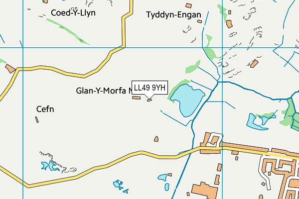 LL49 9YH map - OS VectorMap District (Ordnance Survey)